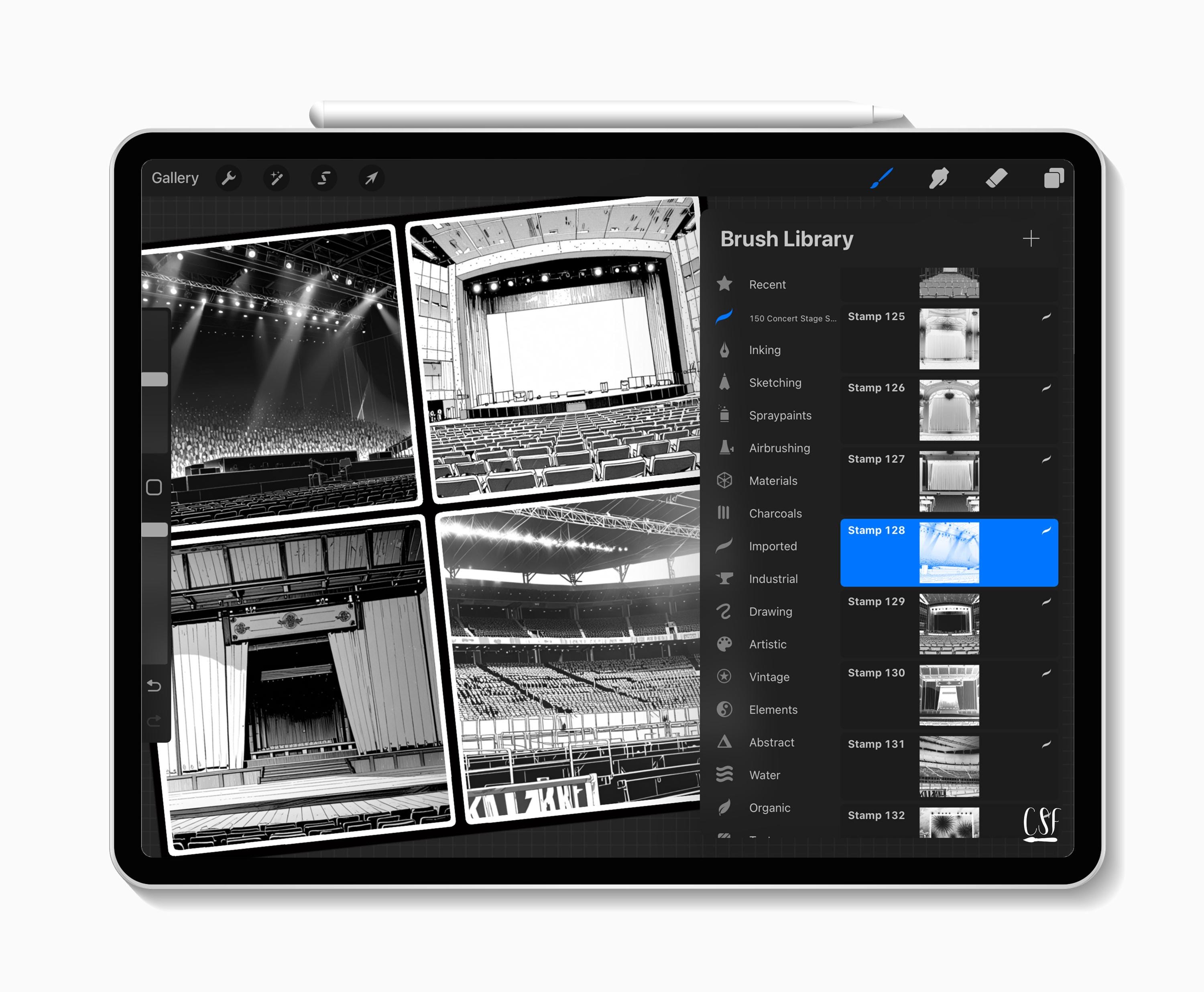 150 Procreate Concert Stage Background Stamps, Music Venue Scenes, Live ...