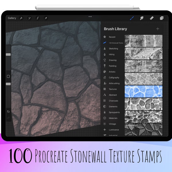 100 Procreate Stone Stamp, Rock Procreate, Procreate Stone Stamp, Procreate Stone Brushes, Procreate Marble, Procreate Design,Stone Textures