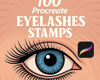 Procreate Lashes Pack, Realistic Eye Fringe Elements, Beauty Portrait Drawing Assets, Digital Makeup Kit