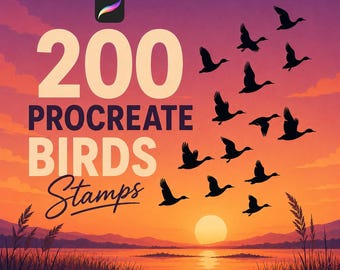 200 Procreate Bird Stamp Brushes, Bird Stamp Set, Bird Brushes, Digital Bird Brushes, Bird Stamp, Procreate Bird brush set, Procreate birds