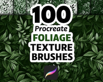 Realistic Foliage Procreate Brushes, 100 Botanical Leaf Brushes for Landscape and Concept Art