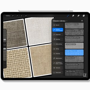 Procreate用リネンハンドクラフトテクスチャブラシ、リアルな布地PNGテクスチャ、キャンバス効果 画像 7