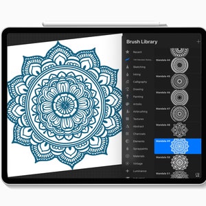 100 Procreate Mandala Stamp Brushes, Mandala Stamp Set, Mandala Brushes ...