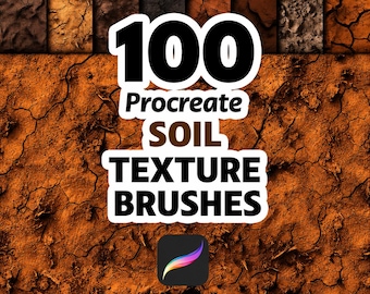 Realistic Soil Surface Procreate Brushes, 100 Earthy Texture Stamps for Landscape Design