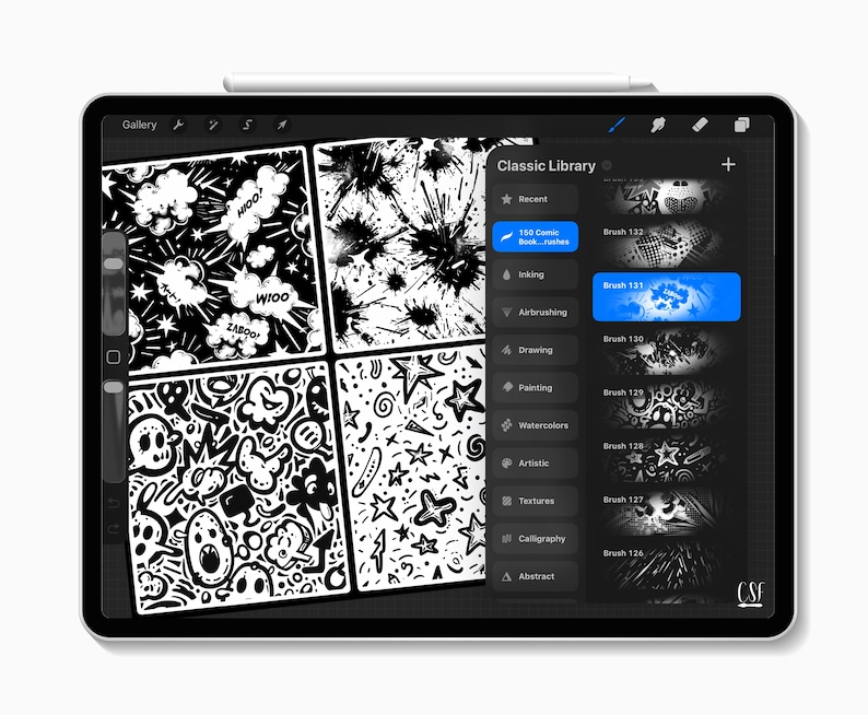 150 Procreate Comic Book Pattern Brushes – Retro Pop Art, Halftone ...