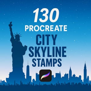130 Procreate City Skyline Stamp Brushes, City Skyline, City Skyline Brush, Cityscapes Procreate, Skyscrape Procreate, Procreate Landscape