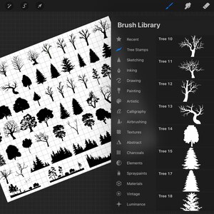 60 Procreate Tree Stamp Brushes, Trees Stamp Set,tree Brushes,procreate ...