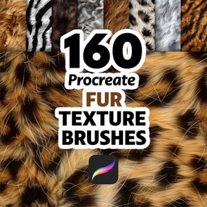 160 Procreate Realistic Fur Brush, Animal Hair Brush, Animal Fur Brush, Fluffy Brushes, Fur Texture Brushes, Realistic Fur Brush, Ipad Fur