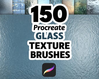 150 pincéis de textura de vidro para Procreate para arte digital, efeitos de janela, sobreposições de transparência e design de superfície realista.