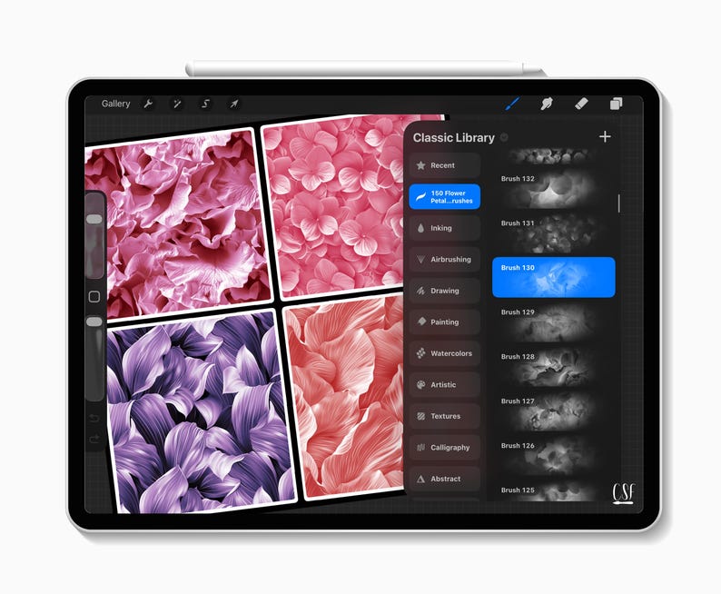 150 Procreate Flower Petal Texture Brushes – Realistic Petals, Soft ...