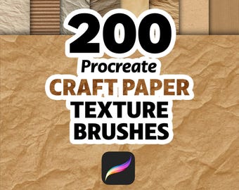 200 pinceaux de texture de papier artisanal Procreate pour un effet de papier réaliste, du scrapbooking, de la papeterie, des créations de collage