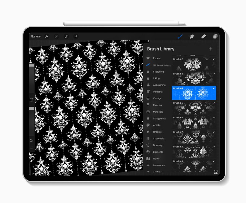 100 Damask Procreate Brushes, Luxury Procreate, Baroque Texture ...