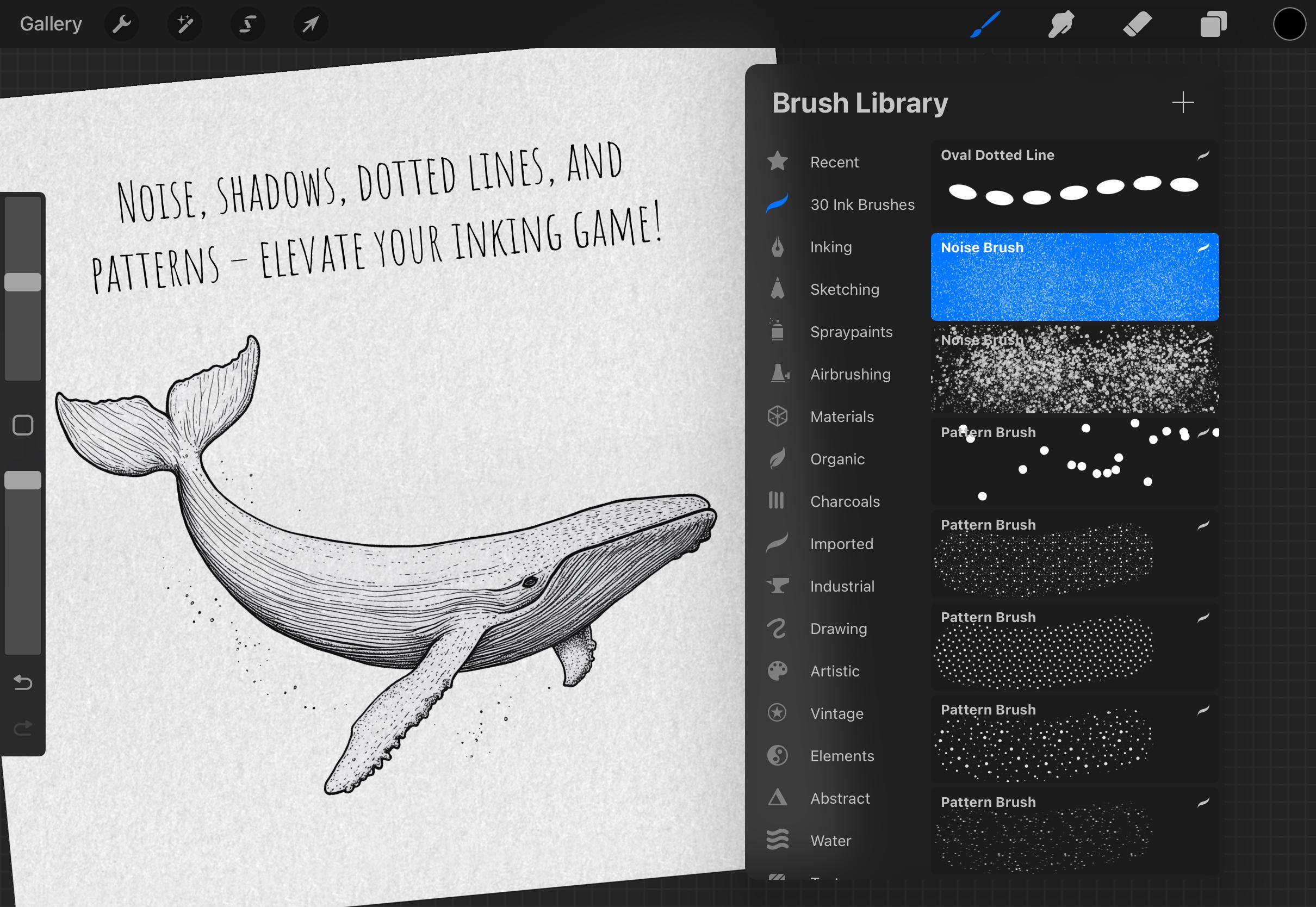 30 Ink Brushes, Fineline Procreate, Procreate Lineart, Procreate Inking ...
