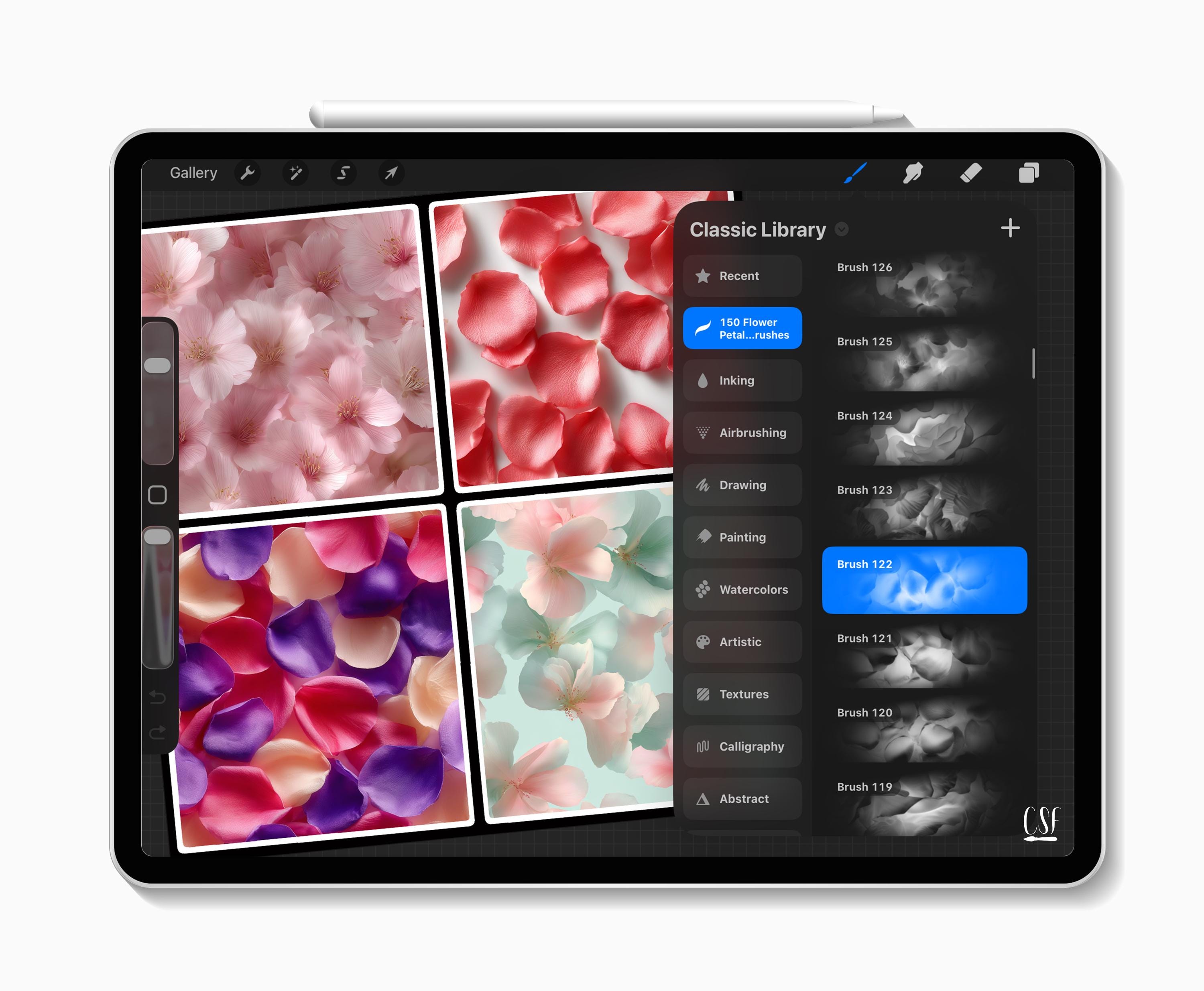 150 Procreate Flower Petal Texture Brushes β Realistic Petals, Soft ...