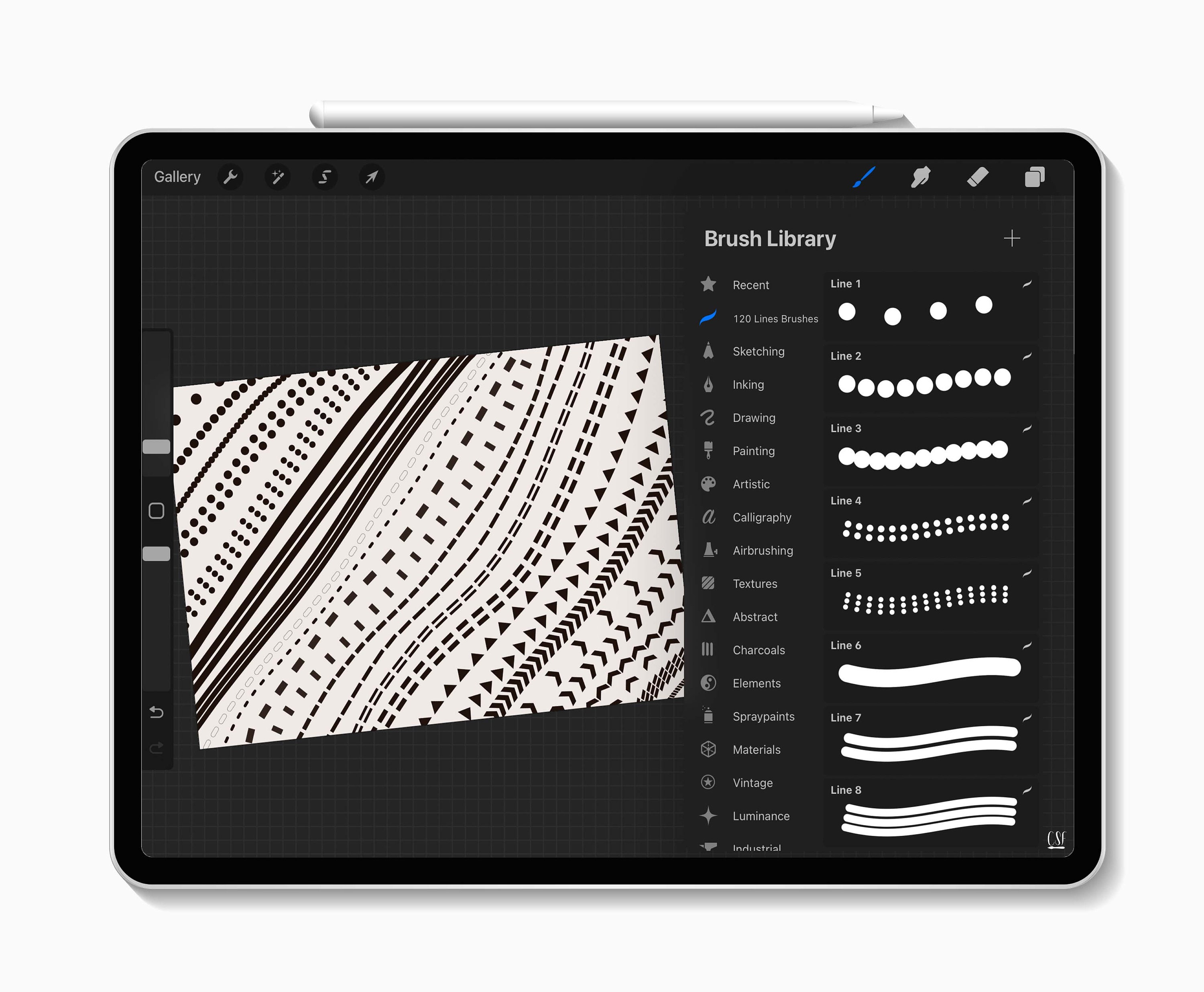 120 Procreate Boho Outline Brushes,boho Brush Set, Procreate Boho Line