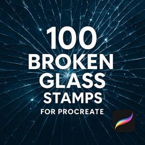 100 Procreate Glaszerbruch-Stempel,Glasbruch-Stempel,Glasbruch-Spiegelbild,Spiegelbild-Spiegelbild-Spiegelbild-Spiegelbild-Aufbewahrungs-Set