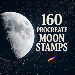 160 Procreate Moon Stamp Brushes, Moon Stamp Set, Moon Brush, Digital Moon Brushes, Moon Stamp,Celestial Stamps,Magic Stamps,Astronomy Stamp