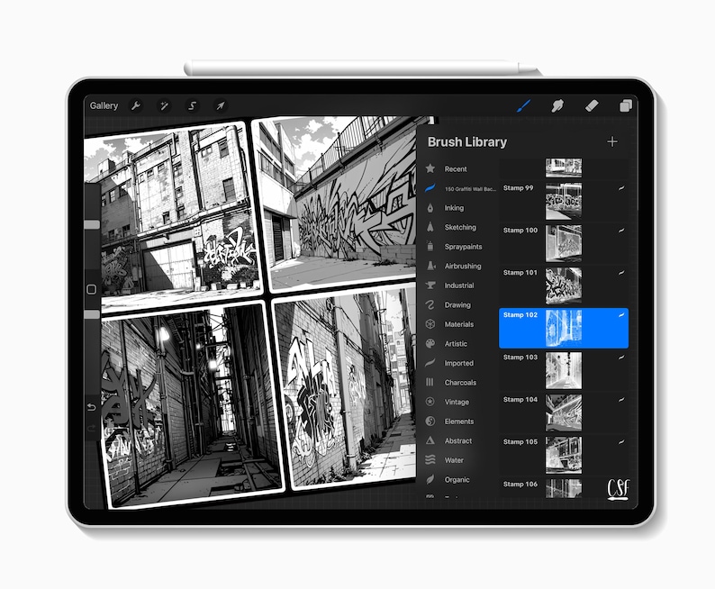 150 Procreate Graffiti Wall Background Stamps, Urban Street Art Brushes ...