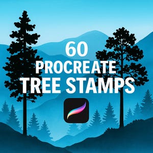 60 Procreate Tree Stamp Brushes, Trees Stamp Set,Tree Brushes,Procreate Nature,Botanical Stamp set,Digital Tree Brushes,Tree Procreate Brush