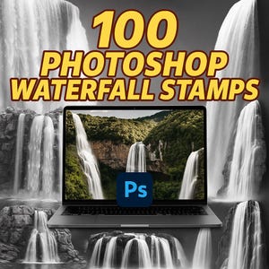 100 Photoshop Waterfall Stamps for Realistic Landscape Design, Nature Scenes, Fantasy Art, Concept Art and Digital Backgrounds
