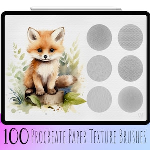 100 Procreate Paper Texture Brush, Procreate Canvas, Procreate Background, Canvas Brush, Grain Paper Brush, Procreate Watercolor Paper