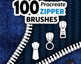 100 Procreate Zipper Brushes für Kleidungsdesign, Mode-Illustration, Denim-Details & DIY-Projekte