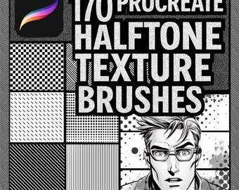 170 Procreate Halftone Brushes, Halftone Comic Brushes, Procreate Dotting, Procreate Anime, Manga Procreate, Procreate Comic Book