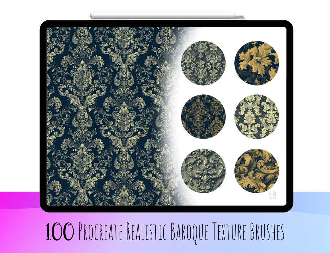Buy 100 Realistic Baroque Procreate Brushes, Baroque Texture Brush ...