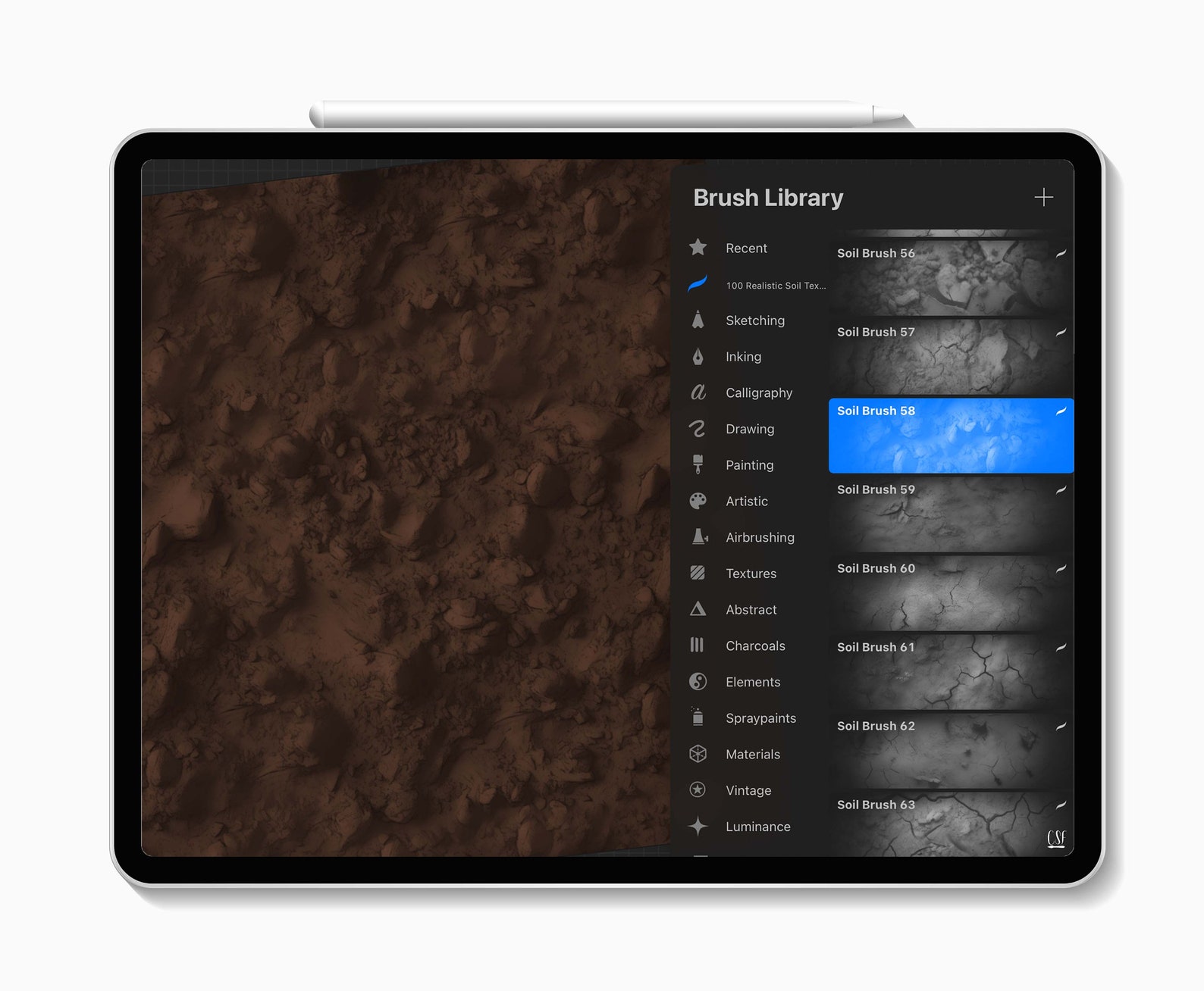 100 Realistic Soil Procreate Brushes, Ground Procreate, Soil Brushset ...
