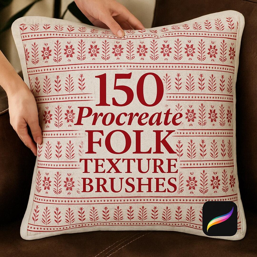 150 Folk Texture Procreate Brushes, Folk Art Brushes, Botanical Texture ...