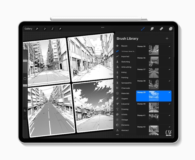 Procreate Empty Screen 130 Procreate Empty Street Stamps, Anime Background, Urban Scene ...