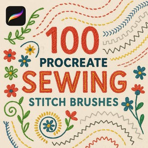 100 pinceau pour texture de point de couture Procreate, pinceau à broderie Procreate, pinceau à tricoter, crochet Procreate, tricot procreate, tissu Procreate