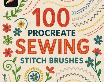 100 Procreate Sewing Stitch Texture Brush, Procreate Embroidery Brush, Knitting Brush, Procreate Crochet,Procreate Knitting,Fabric Procreate