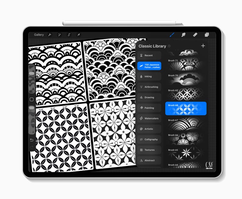 150 Procreate Japanese Pattern Brushes for Traditional Art, Kimono ...