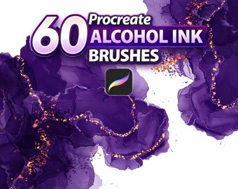 Alcoholinkt produceert realistische penselen, 60 levendige vloeibare tekengereedschappen voor moderne digitale kunst