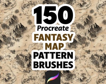 150 pinceaux Procreate Fantasy Map pour la construction d'un monde RPG, la cartographie médiévale et la conception de jeux