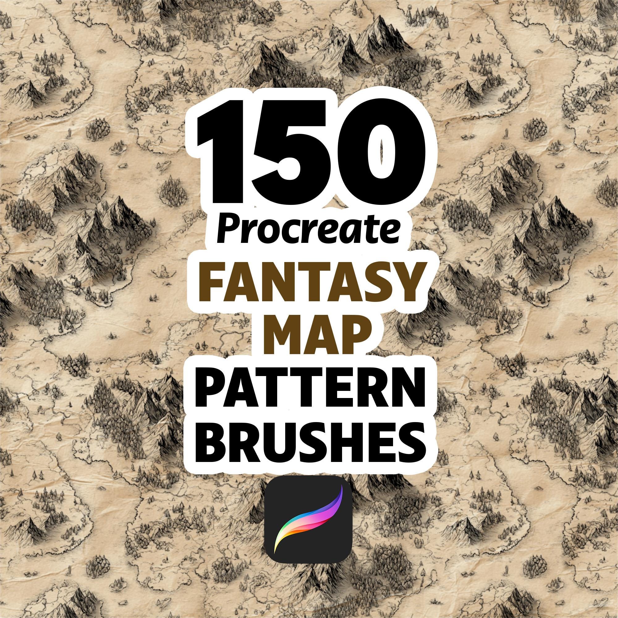 150 Procreate Fantasy Map Pattern Brushes for RPG Worldbuilding ...