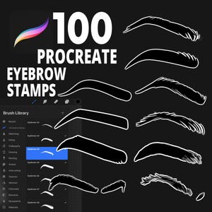100 Procreate Eyebrow Stamp Brushes, Eyebrow Stamp Set, Procreate Eyes Brush, Procreate Face, Procreate Brow Stamp, Procreate Portrait