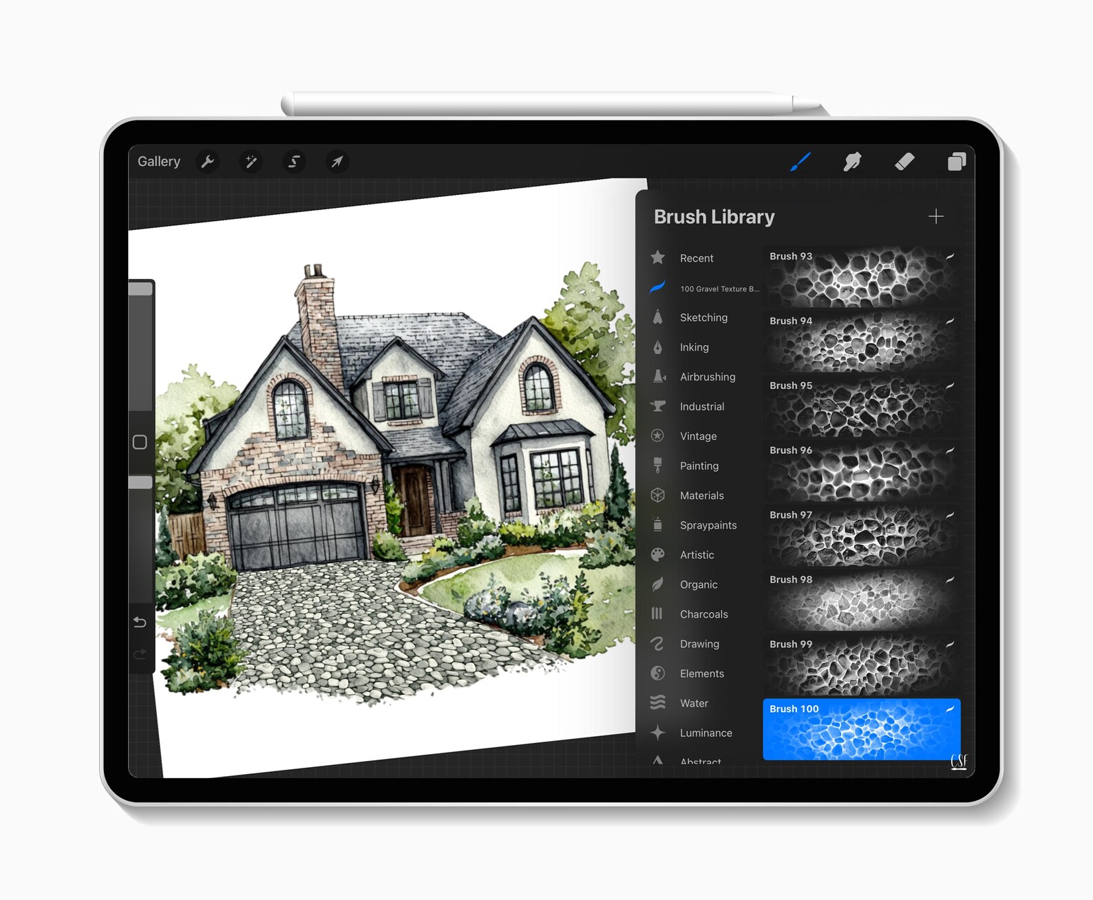 Procreate Draw Stone 100 Procreate Gravel Brushes, Procreate Pattern, Procreate Stone ...