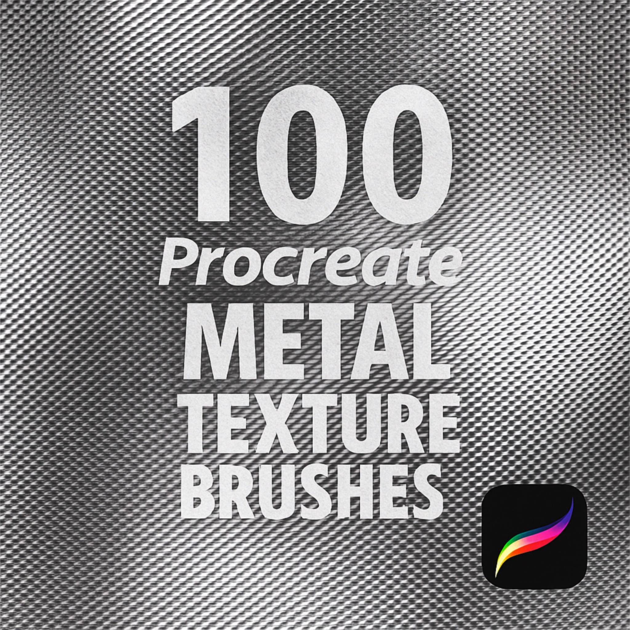 100 Procreate Metal Texture Brushes – Realistic Steel, Copper, Bronze, Silver & Liquid Effects