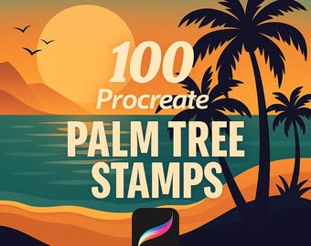100 Procreate Palm Tree Stamp Brushes,Palm Tree Stamp,Palm Tree Procreate, Procreate Palm Trees,Botanical Stamps,Floral Stamp,Procreate Palm