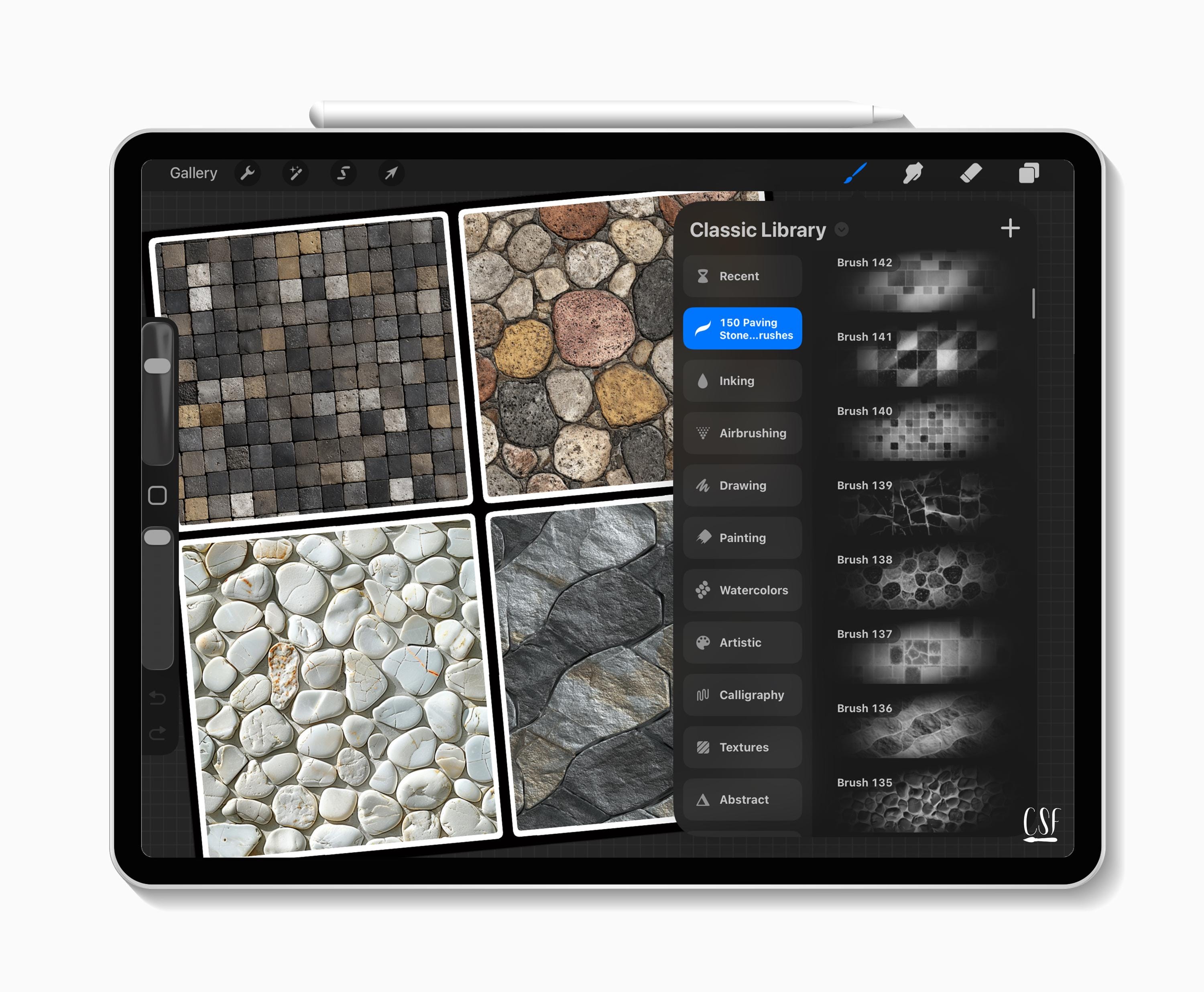 Procreate Draw Stone 150 Procreate Paving Stone Texture Brushes for Realistic Ground ...