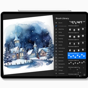60 Christmas Lights Procreate Brushes,procreate Garland Brushes ...