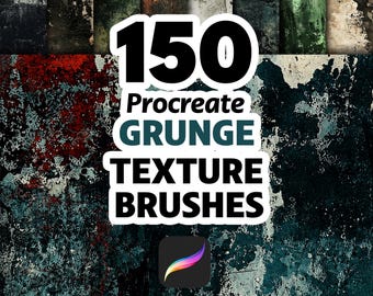 150 pennelli realistici grunge per Procreate, texture invecchiata, pennello grunge, pennello grana, pennello macchie, grana per Procreate, texture di superficie