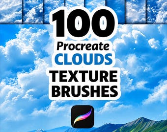 100 pinceles de nubes realistas para Procreate, cielo para Procreate, nubes para Procreate, naturaleza para Procreate, conjunto de pinceles de nubes para Procreate, pinceles de textura de nubes