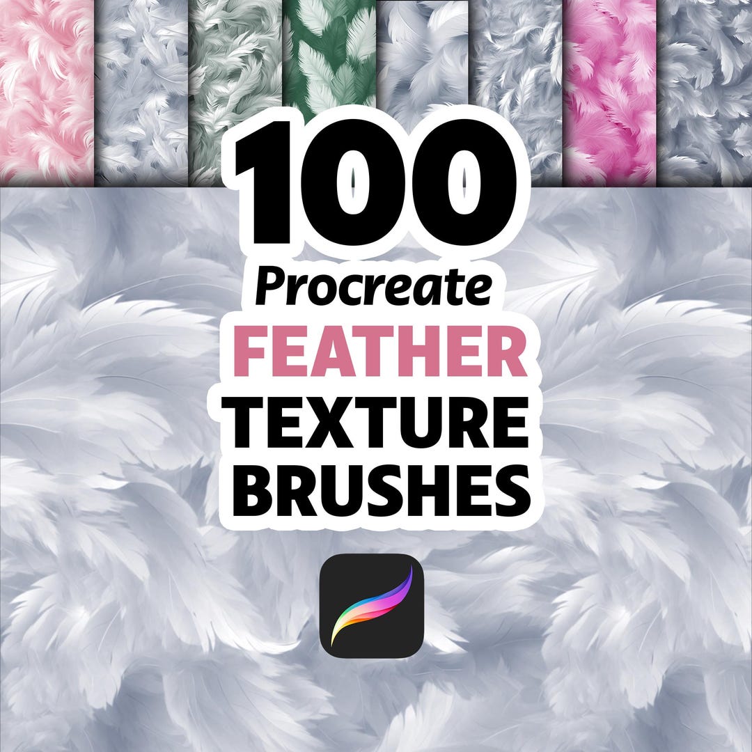 Realistic Feather Surface Procreate Brushes, 100 Plumage Brushes for ...