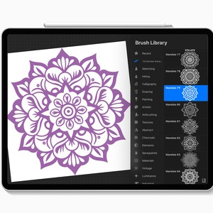 100 Procreate Mandala Stamp Brushes, Mandala Stamp Set, Mandala Brushes ...