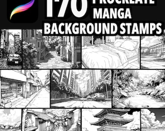 Tampons d'arrière-plan manga 170 Procreate, Fond d'écran animé, Créateur de scène manga, Panneau manga, Paysages animés, Outils de dessin manga, Arrière-plan BD