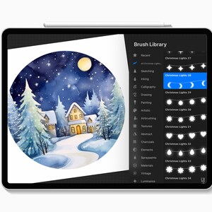 60 Christmas Lights Procreate Brushes,procreate Garland Brushes ...