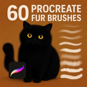60 Procreate Fur Brushes, Fur Brush Set, Fur Brushes,Digital Fur Brushes,Fur Brush ,Procreate Fur brush set,Procreate Fur